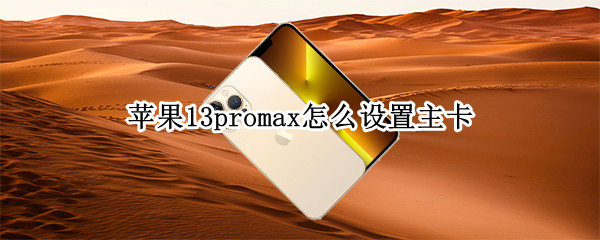 苹果13promax怎么设置主卡（苹果13promax卡槽哪个是主卡）