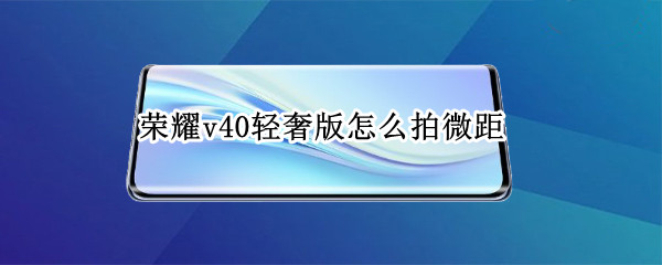 荣耀v40轻奢版怎么拍微距（荣耀v40轻奢版怎么拍微距镜头）