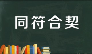 同符合契是什么意思（同符合契活动）