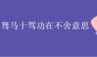 驽马十驾功在不舍意思（骐骥一跃不能十步驽马十驾功在不舍意思）