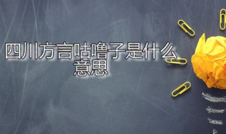 四川方言咕噜子是什么意思 四川方言咕噜是什么意思啊