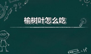 榆树叶怎么吃 榆树叶怎么吃好吃又简单