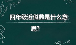 四年级近似数是什么意思?（四年级什么叫近似数）