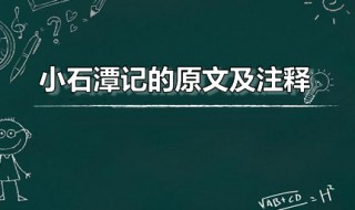 小石潭记的原文及注释（小石潭记的原文及注释图片）