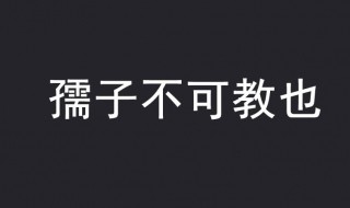 孺子不可教也是什么意思（孺子不可教也 下一句）