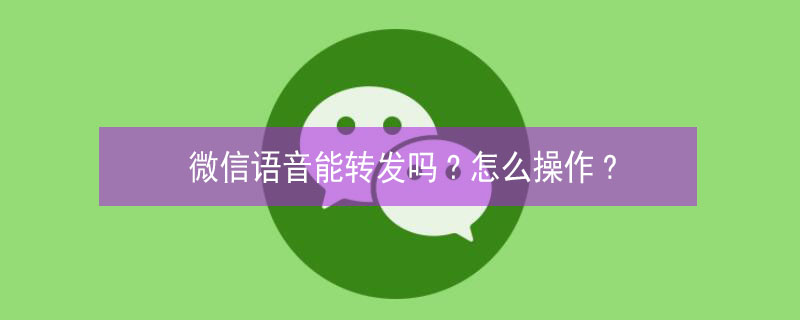 微信语音能转发吗?怎么操作? 微信语音可以转发吗 如何转发