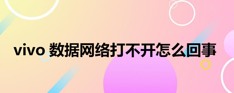 vivo数据网络打不开怎么回事 vivo数据网络打不开怎么回事不能重启手机