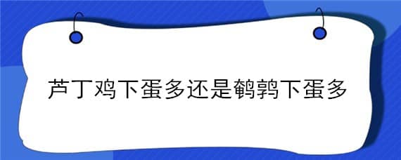 芦丁鸡下蛋多还是鹌鹑下蛋多 芦丁鸡下蛋多还是鹌鹑下蛋多