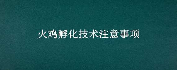 火鸡孵化技术注意事项（火鸡孵化过程）