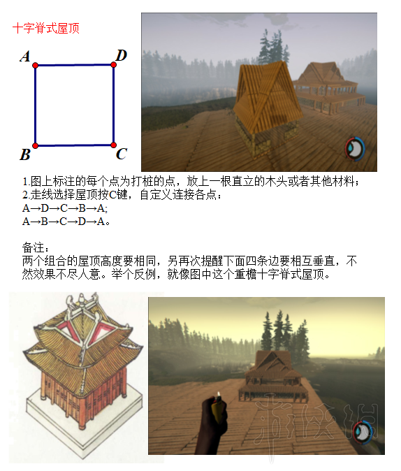 森林theforest古建筑屋顶布局图文解析 古建筑屋顶怎么建_网