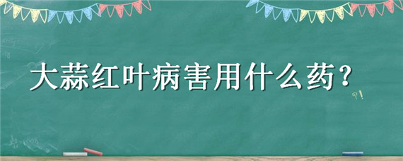 大蒜红叶病害用什么药（大蒜红叶是怎么回事）