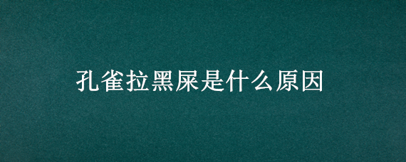 孔雀拉黑屎是什么原因 小孔雀拉黑屎是什么原因