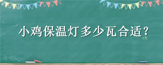 小鸡保温灯多少瓦合适（小鸡保温灯多少瓦合适家庭用）