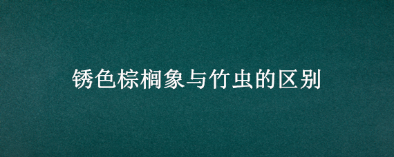 锈色棕榈象与竹虫的区别 锈色棕榈象幼虫