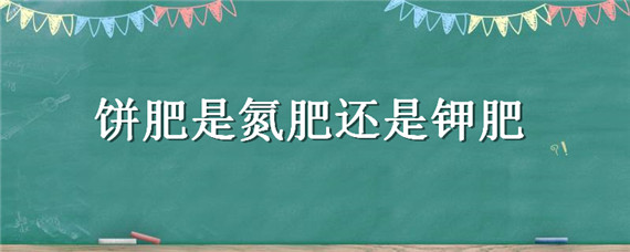 饼肥是氮肥还是钾肥（饼肥是氮肥还是钾肥呢）