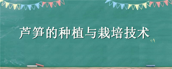 芦笋的种植与栽培技术（芦笋的种植与栽培技术视频）