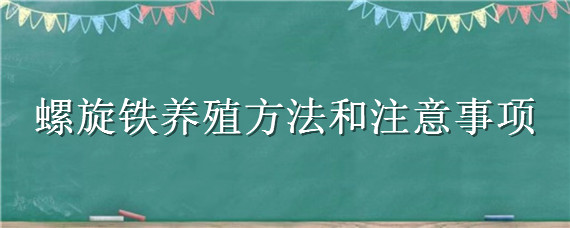 螺旋铁养殖方法和注意事项 螺纹铁怎么养才茂盛