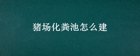 猪场化粪池怎么建 猪场化粪池建设图片