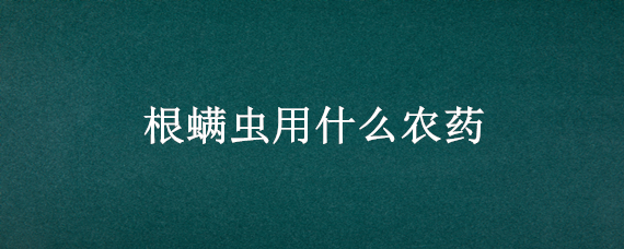 根螨虫用什么农药 根螨虫用什么农药能杀死