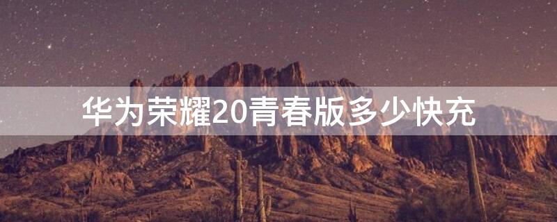 华为荣耀20青春版多少快充（华为荣耀20青春版充电速度）