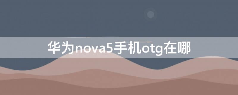 华为nova5手机otg在哪（华为nova5ipro手机OTG在哪）