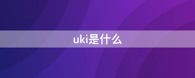 uki是什么（uki是什么软件）