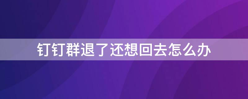 钉钉群退了还想回去怎么办（钉钉退群了还能回去）