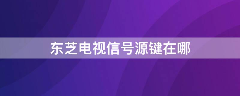 东芝电视信号源键在哪 东芝电视的信号源键是哪个