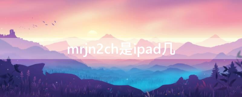 mrjn2ch是ipad几（mrjp2ch/a是ipad几）