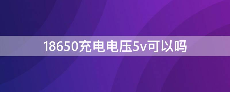 18650充电电压5v可以吗（18650充电5v1a可以充电吗）