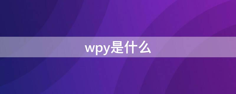 wpy是什么 wpy是什么玻璃