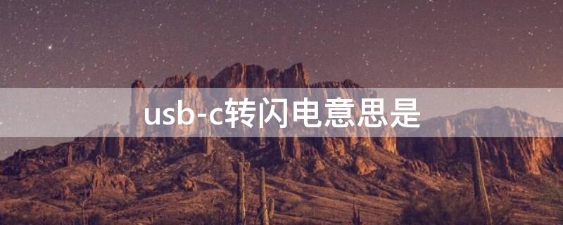 usb-c转闪电意思是（usb-c转闪电接口是什么意思）