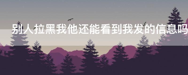 别人拉黑我他还能看到我发的信息吗 别人拉黑我可以看到我的信息吗