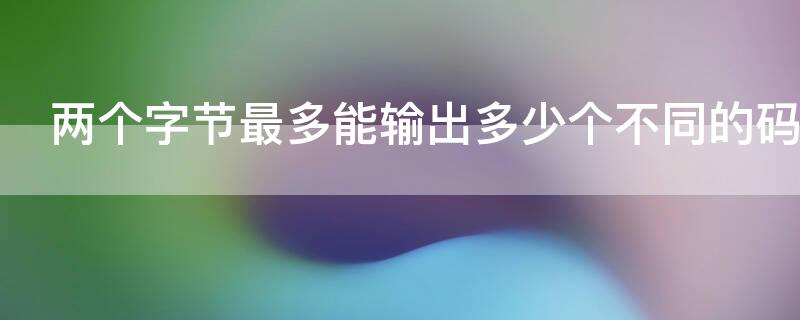 两个字节最多能输出多少个不同的码（两个字节最多能编出多少码）