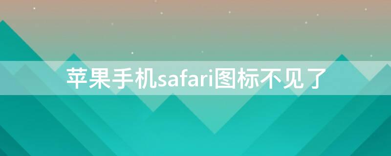 iPhone手机safari图标不见了 苹果safari浏览器里的图标都不见了怎么办