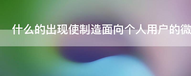 什么的出现使制造面向个人用户的微型计算机成为可能