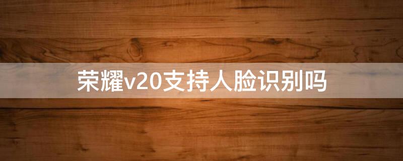 荣耀v20支持人脸识别吗（荣耀v20支持人脸识别吗怎么设置）