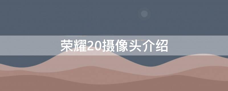 荣耀20摄像头介绍（荣耀20摄像头参数公布:主摄4800万辅以长焦和广角镜头）