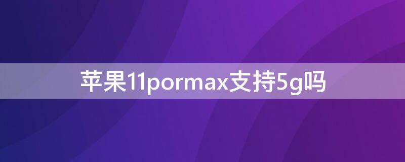 iPhone11pormax支持5g吗（苹果11promax支持5g吗）