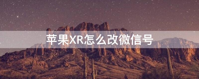 iPhoneXR怎么改微信号（苹果手机怎么改微信号怎么改动）