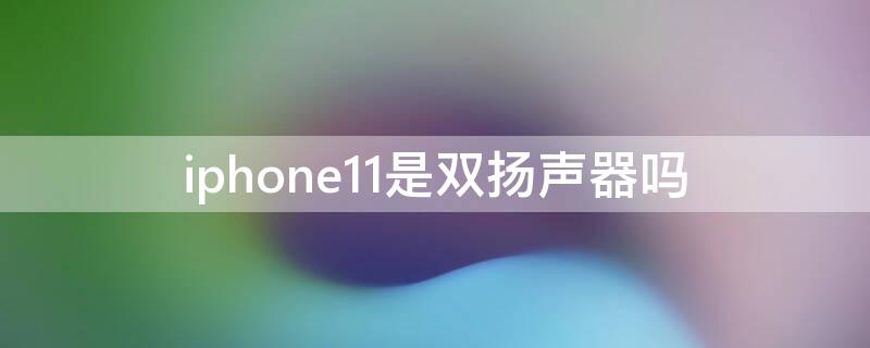 iPhone11是双扬声器吗 iphone11也是双扬声器吗