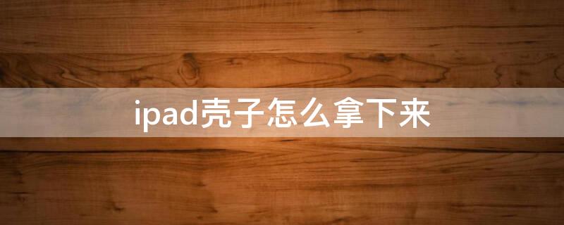 ipad壳子怎么拿下来（ipad壳子怎么拿下来视频教程）