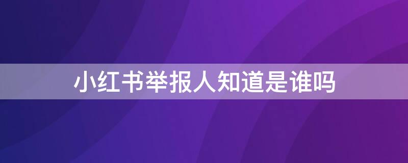 小红书举报人知道是谁吗（小红书举报人可以查出来吗）