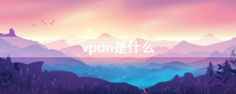 vpdn是什么 vpdn是什么意思啊