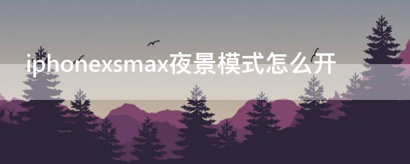 iPhonexsmax夜景模式怎么开 iphonexsmax夜景模式怎么开拍照