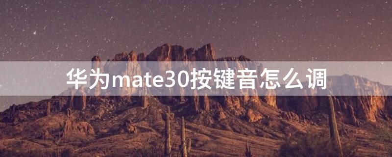 华为mate30按键音怎么调（华为mate30按键音怎么设置）