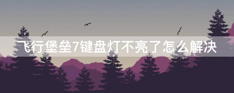 飞行堡垒7键盘灯不亮了怎么解决（飞行堡垒7键盘灯不亮了怎么解决视频）