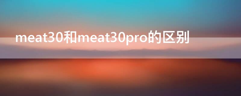 meat30和meat30pro的区别（meat30por和meat30epor有什么区别）