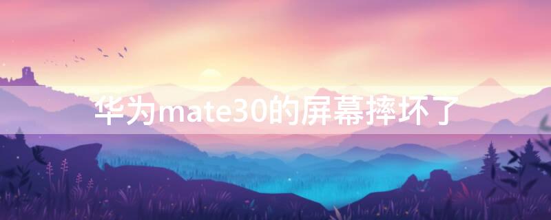 华为mate30的屏幕摔坏了（华为mate30屏幕摔坏了有保修吗）