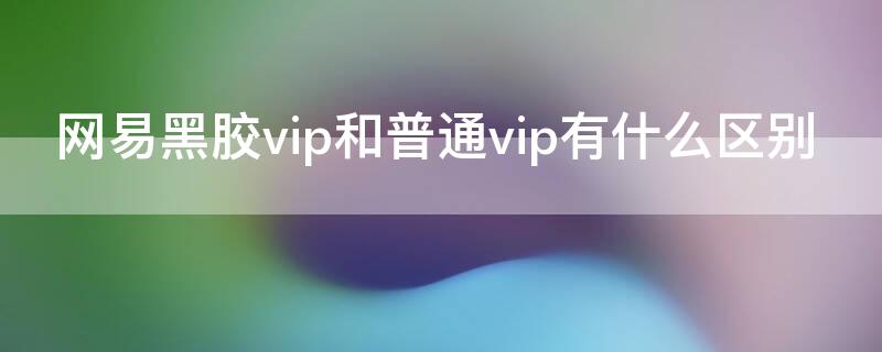 网易黑胶vip和普通vip有什么区别 网易黑胶会员和普通会员区别